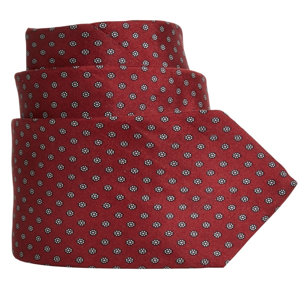 Jos. A. Bank Clothiers Men's Silk Necktie English Burgundy Medallion English VTG